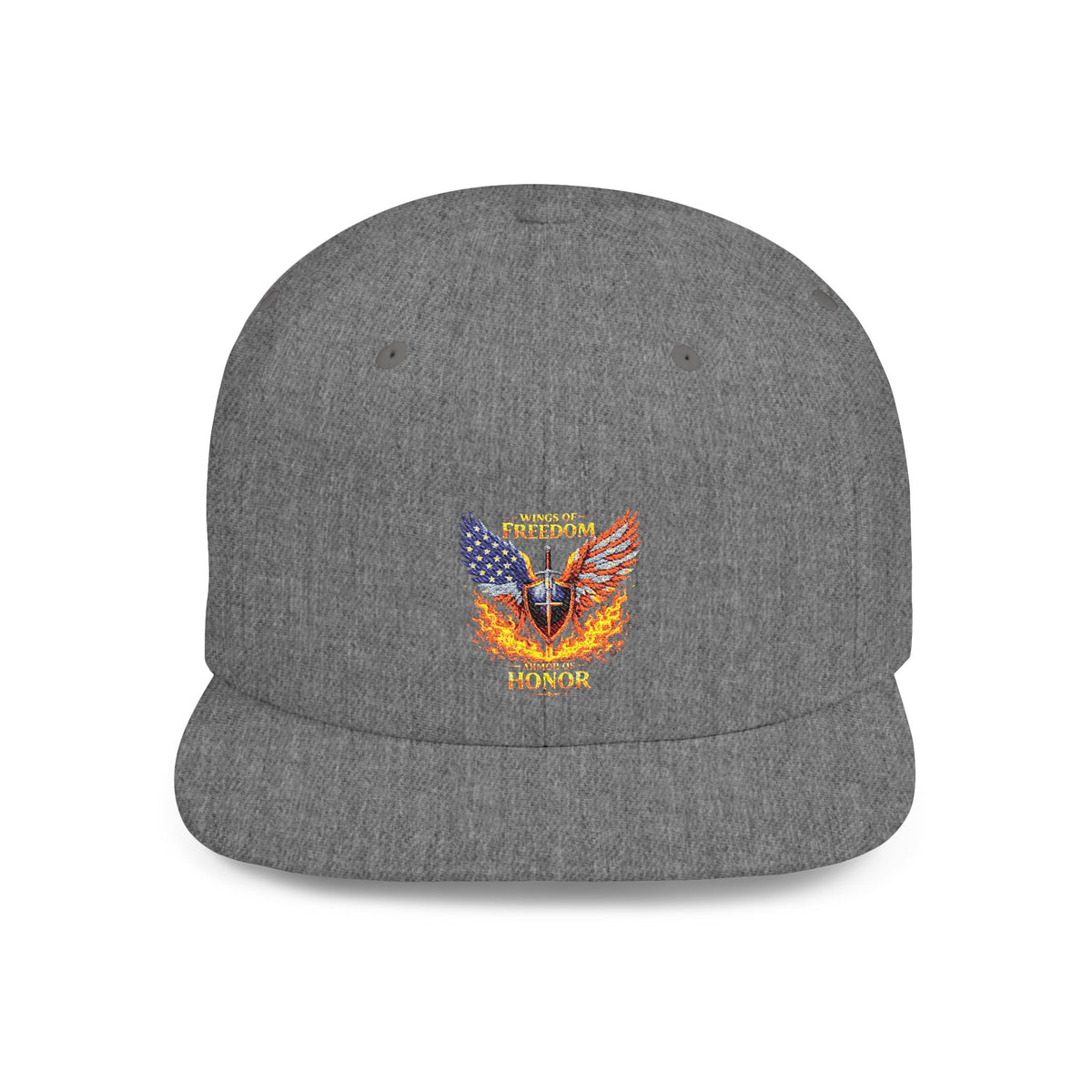 Snapback Hat — American Eagle Flames "Freedom Honor" Embroidered