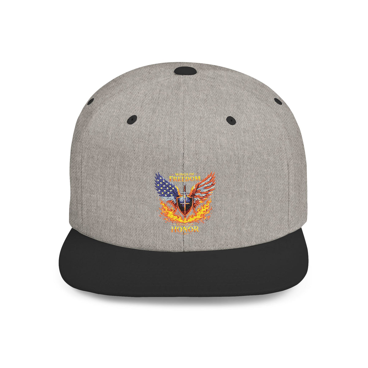 Snapback Hat — American Eagle Flames "Freedom Honor" Embroidered