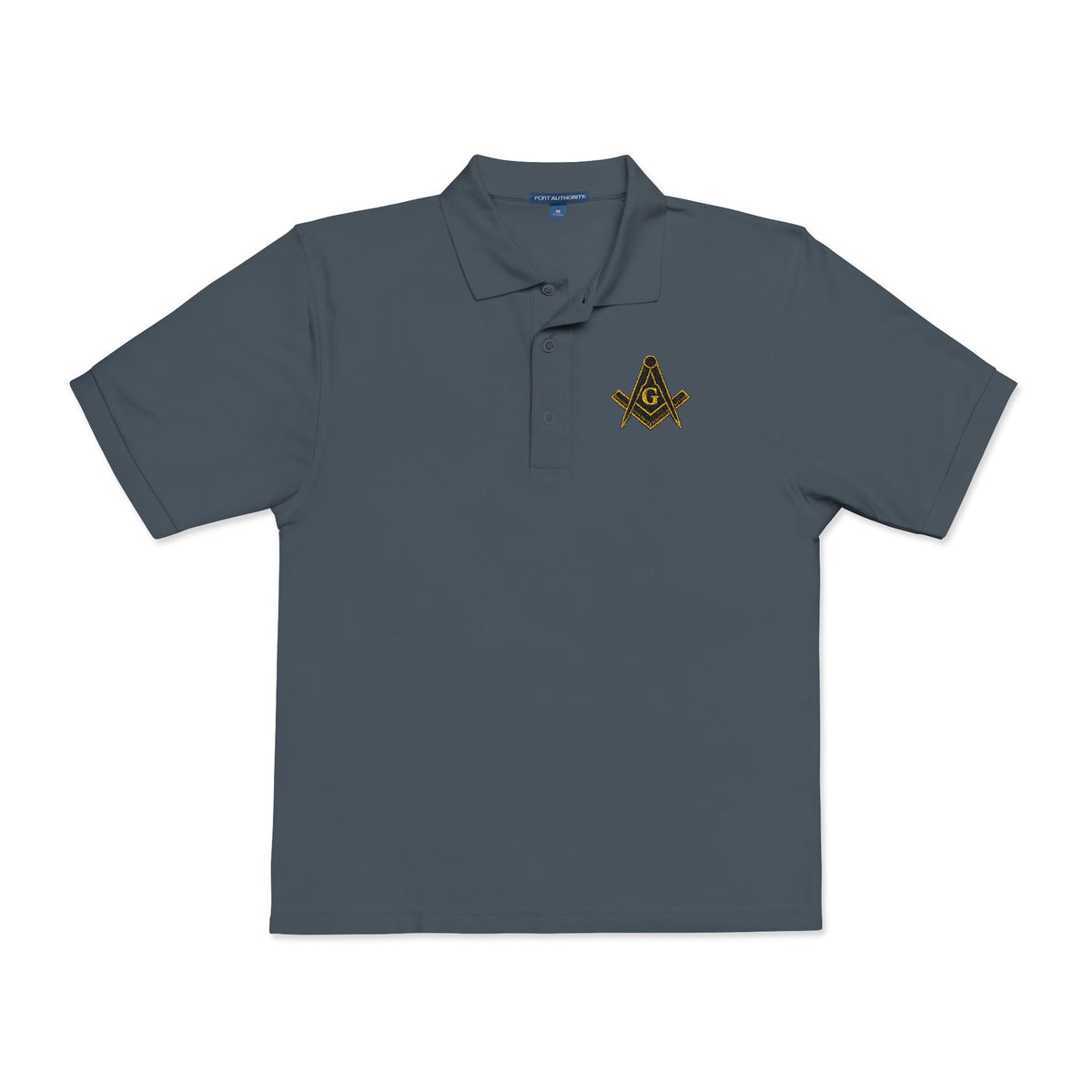 Masonic-Embroidered Gold Fleur-de-Lis Polo Shirt