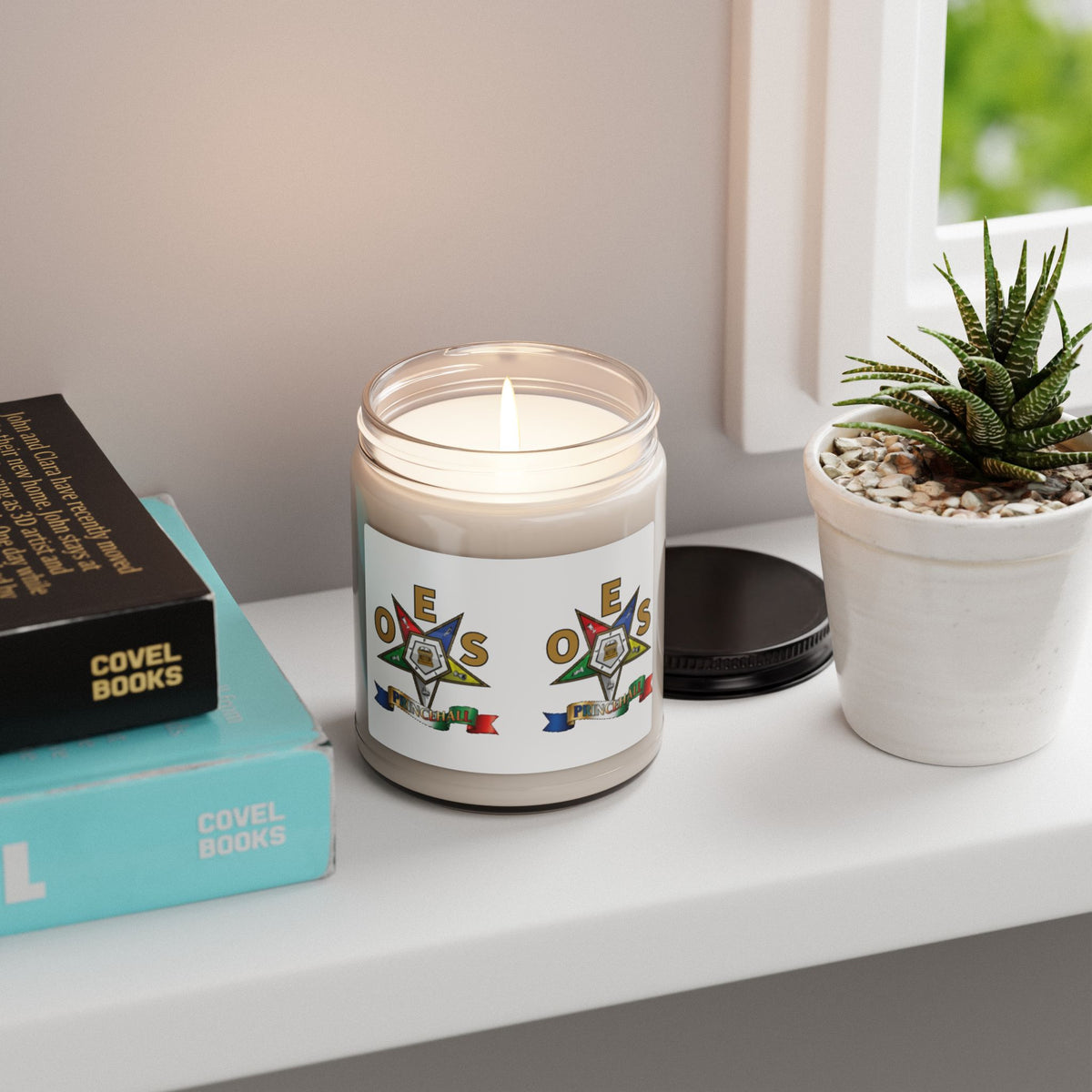 9oz Scented Soy Candle with OES Emblem — Fragrant Gift for Eastern Star Members