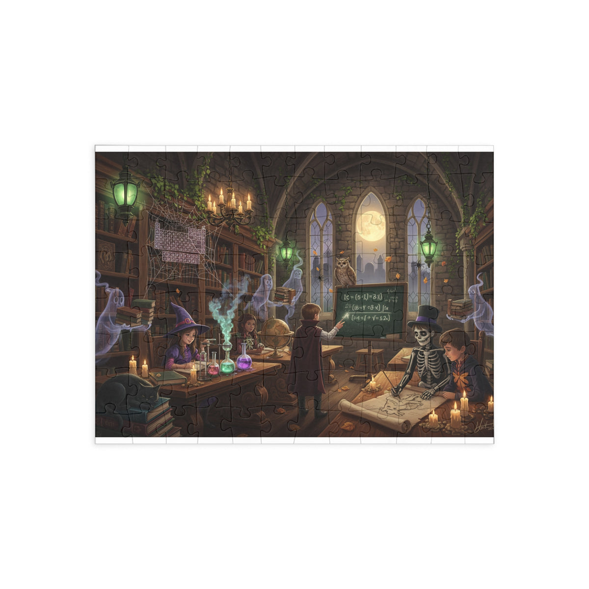 Mystical Classroom Puzzle — Witchcraft Library Scene (96–1000 pc)