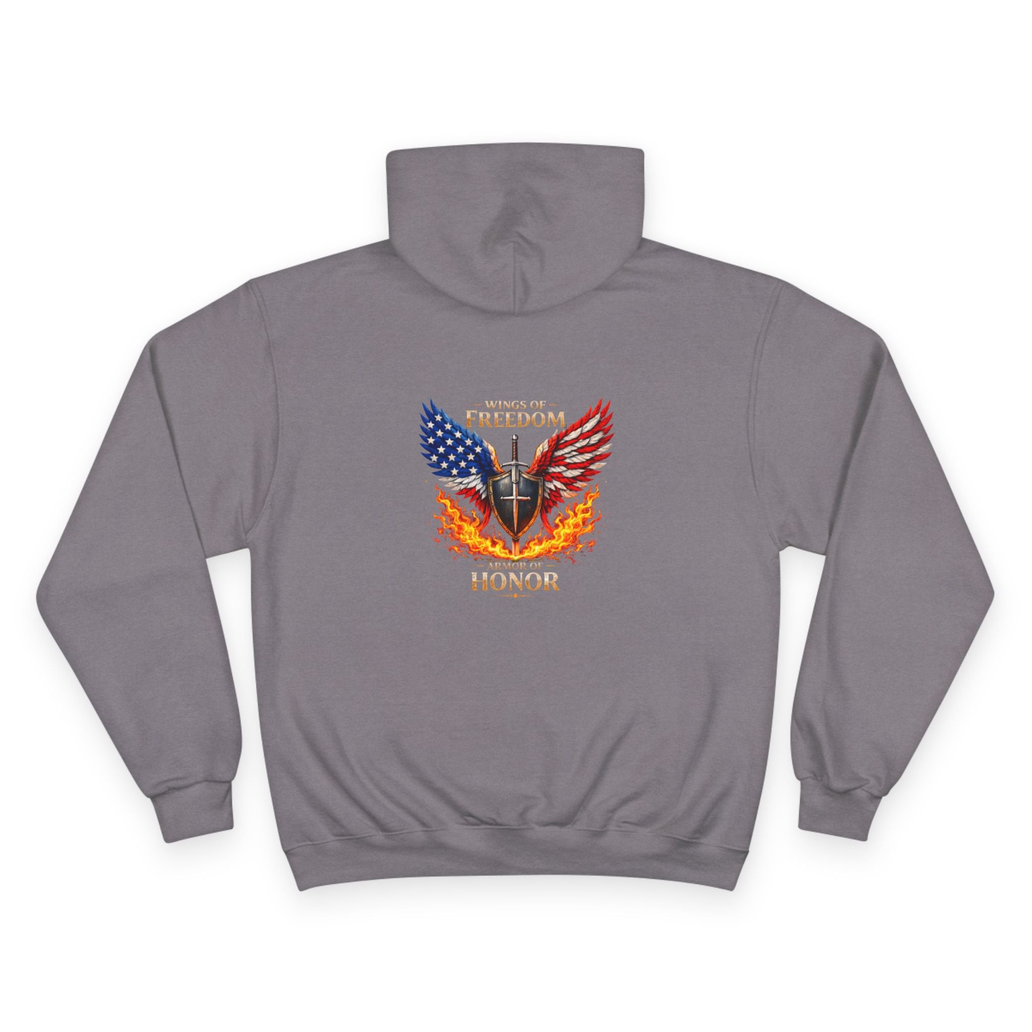 Patriotic Eagle & Shield Hoodie — Freedom Honor Graphic