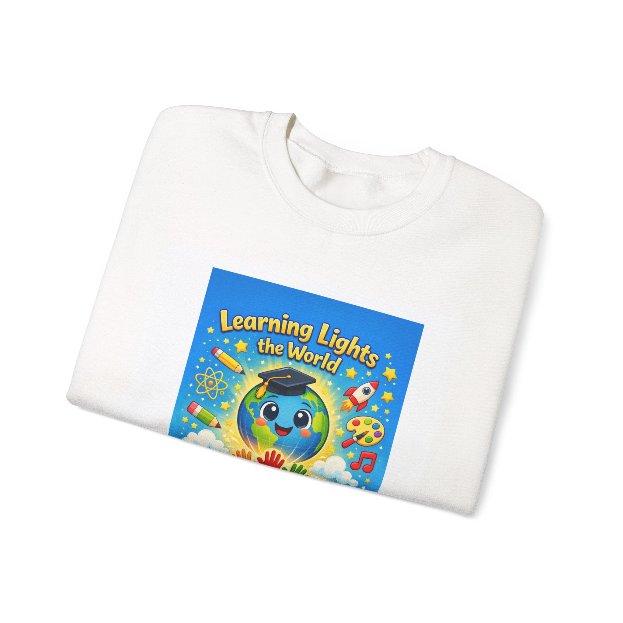 Learning Lights Crewneck Sweatshirt – Kids’ Educational Globe Design