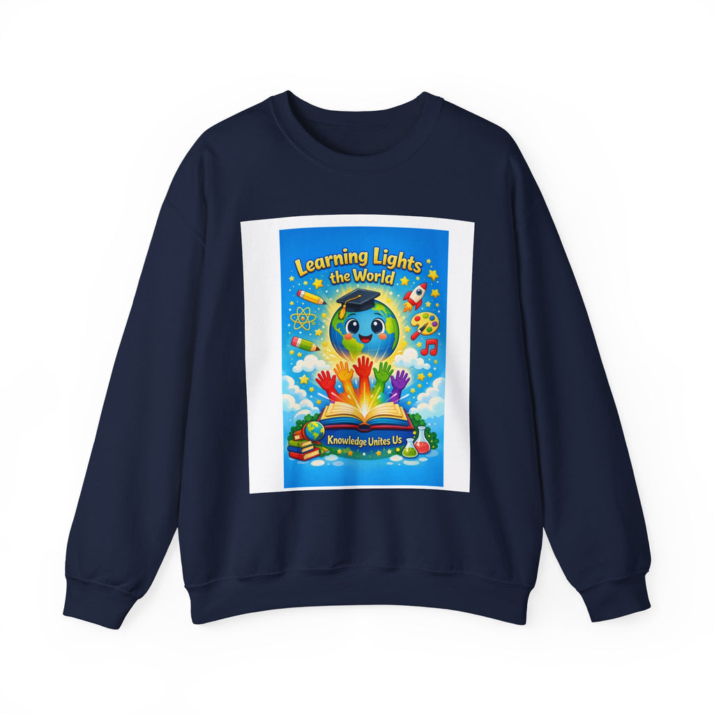 Learning Lights Crewneck Sweatshirt – Kids’ Educational Globe Design