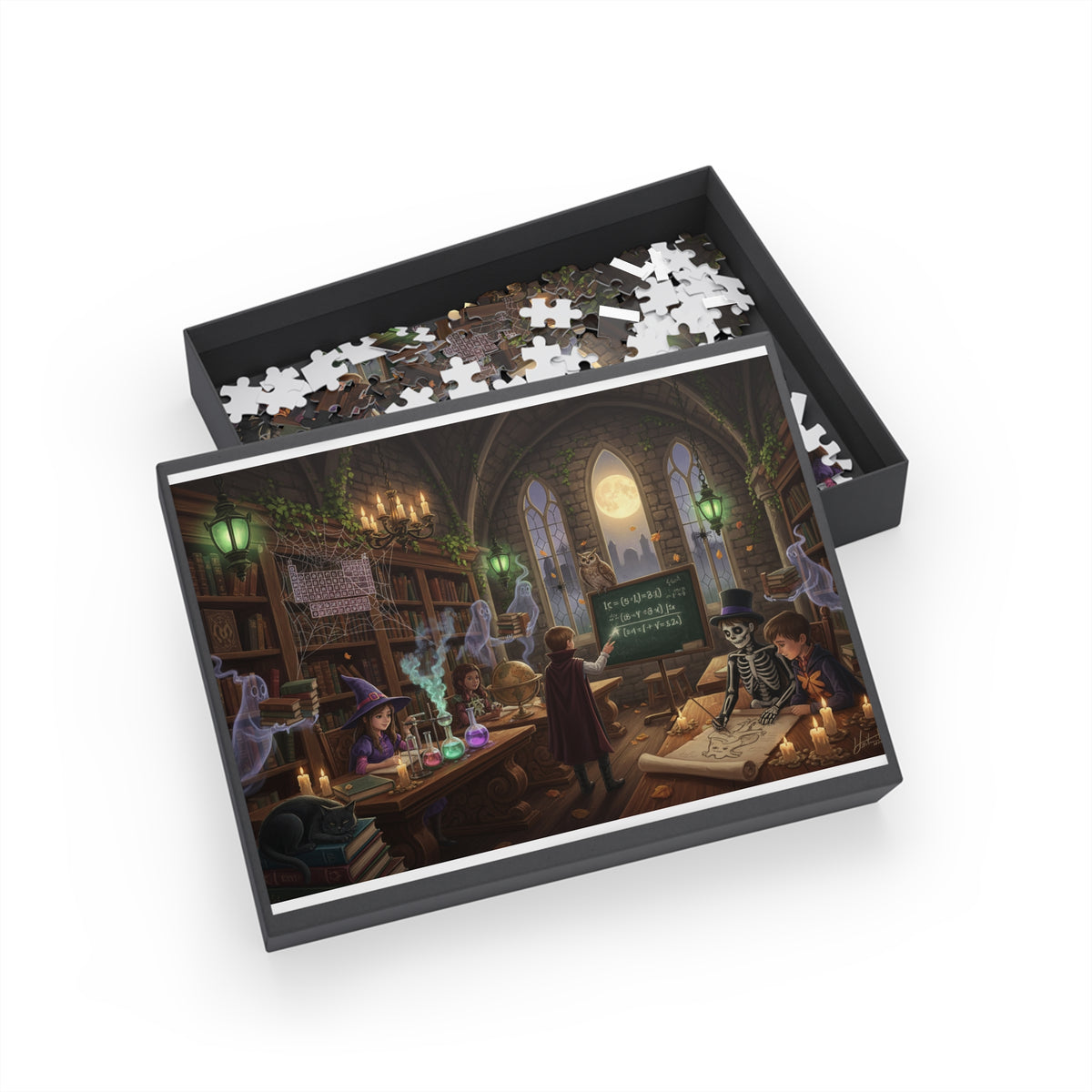 Mystical Classroom Puzzle — Witchcraft Library Scene (96–1000 pc)