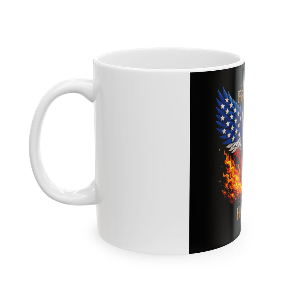 Wings of Freedom Ceramic Mug — "Armor of Honor" Patriotic USA Eagle & Shield Coffee Cup (11oz/15oz)
