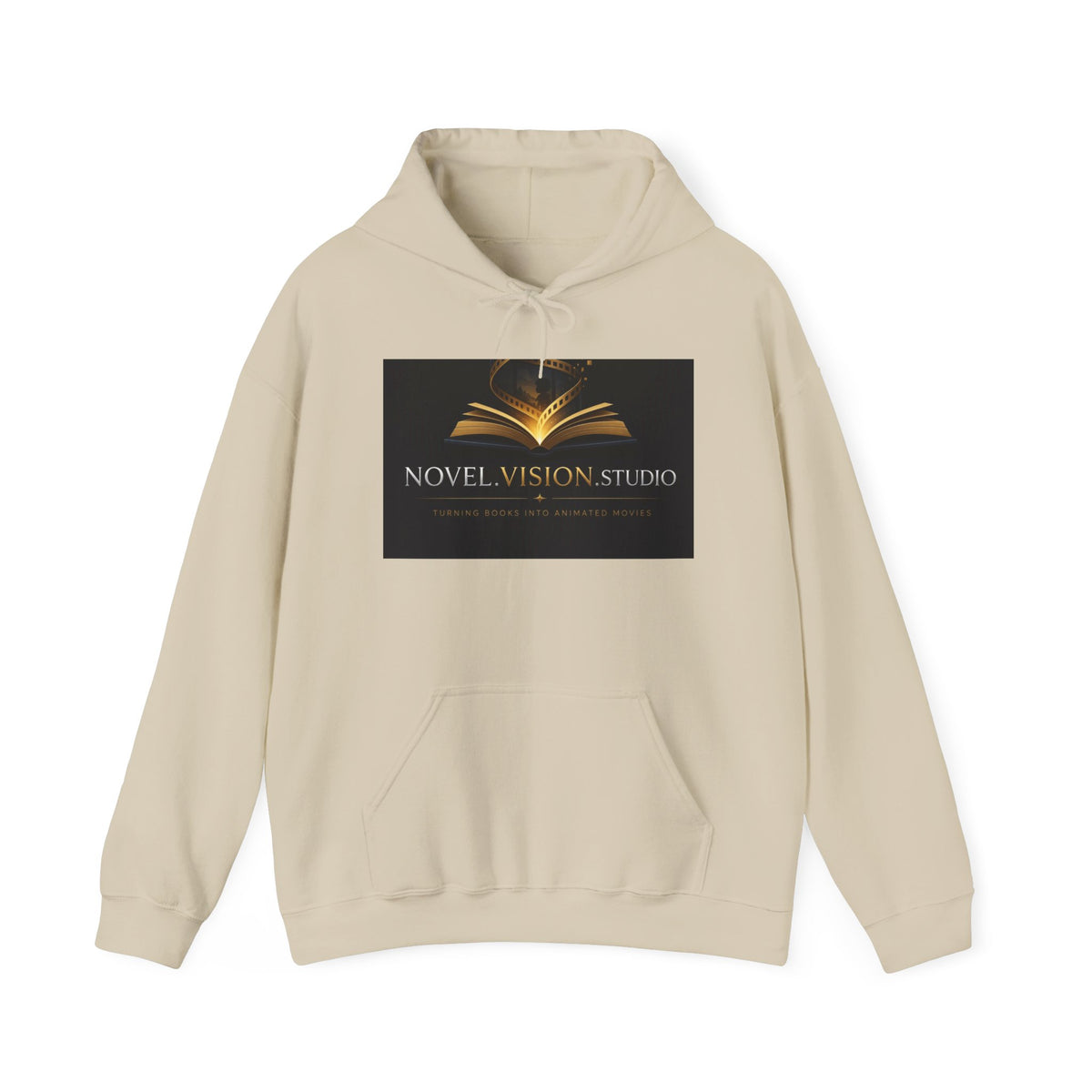 Novel Vision Studio Hoodie — Gold Book Logo Pullover