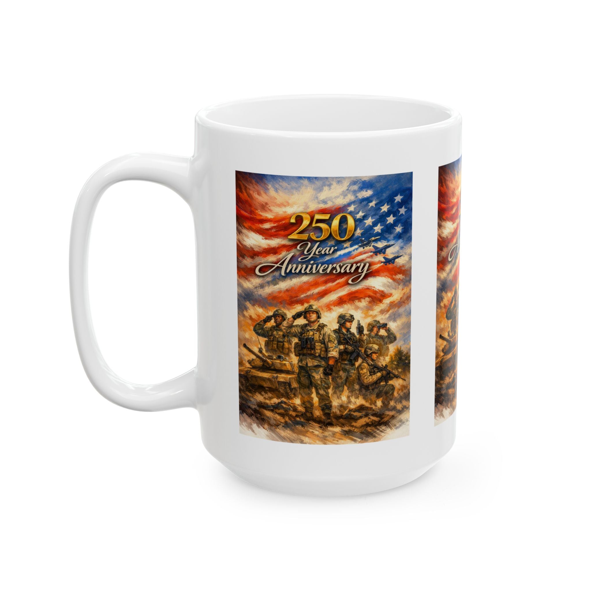 250 Year Anniversary American Flag Military Coffee Mug