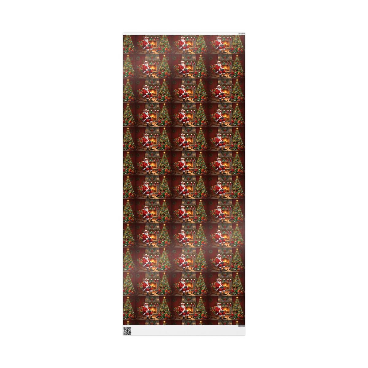 Christmas Santa Fireplace Wrapping Paper – Festive Gift Wrap Roll