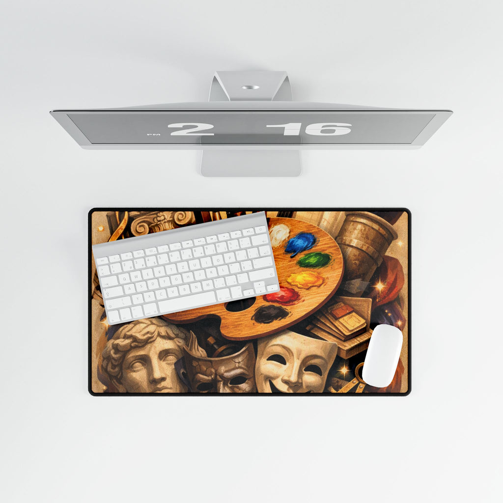Artist Palette Desk Mat — Creative Studio Desk Pad for Painters, Musicians & Theatre Fans