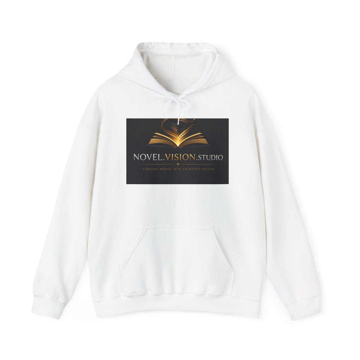 Novel Vision Studio Hoodie — Gold Book Logo Pullover
