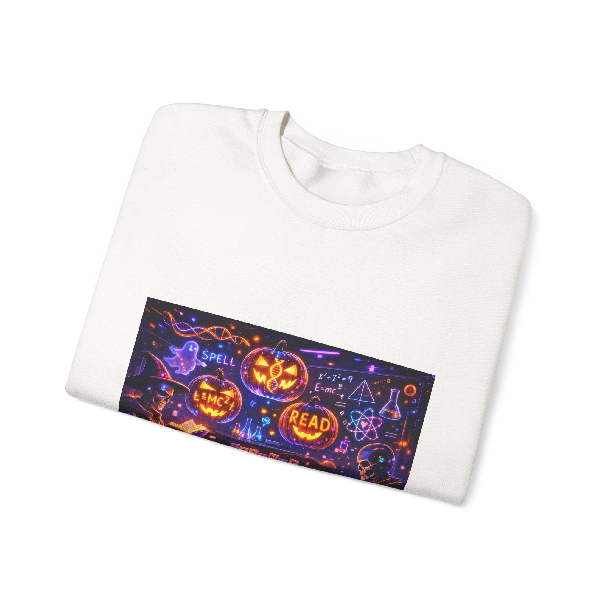 Halloween Night Crewneck Sweatshirt — Pumpkin, Spells & Trick-or-Treat Design