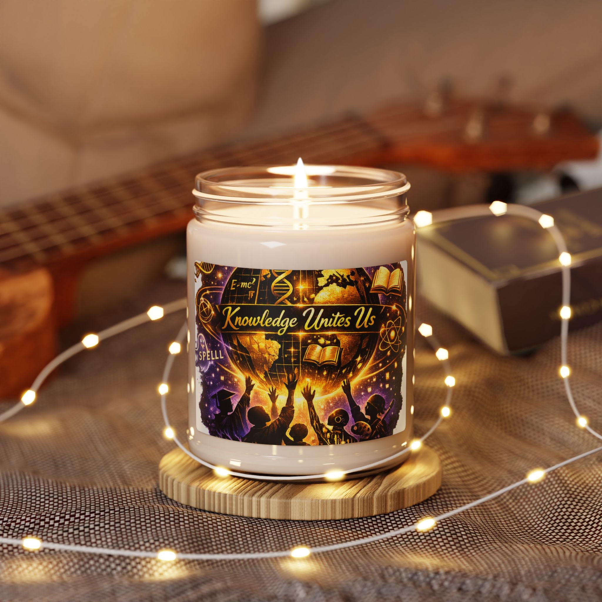 Knowledge Unites Us Soy Candle — 9oz Scented Candle for Teachers & Graduates