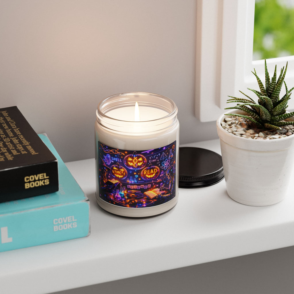 Halloween Witchy Reading Soy Candle — Scented 9oz Jar (Spell • Read • Pumpkin)