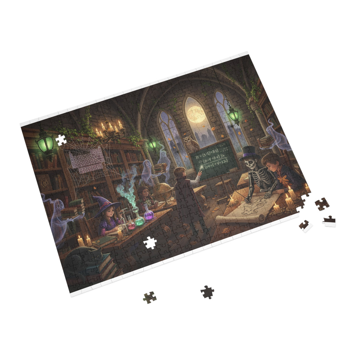 Mystical Classroom Puzzle — Witchcraft Library Scene (96–1000 pc)