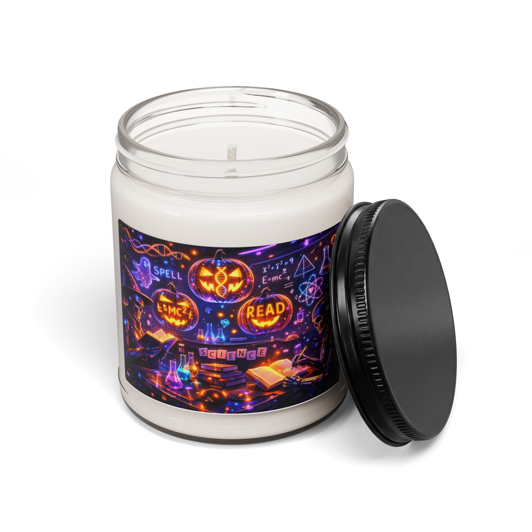Halloween Witchy Reading Soy Candle — Scented 9oz Jar (Spell • Read • Pumpkin)