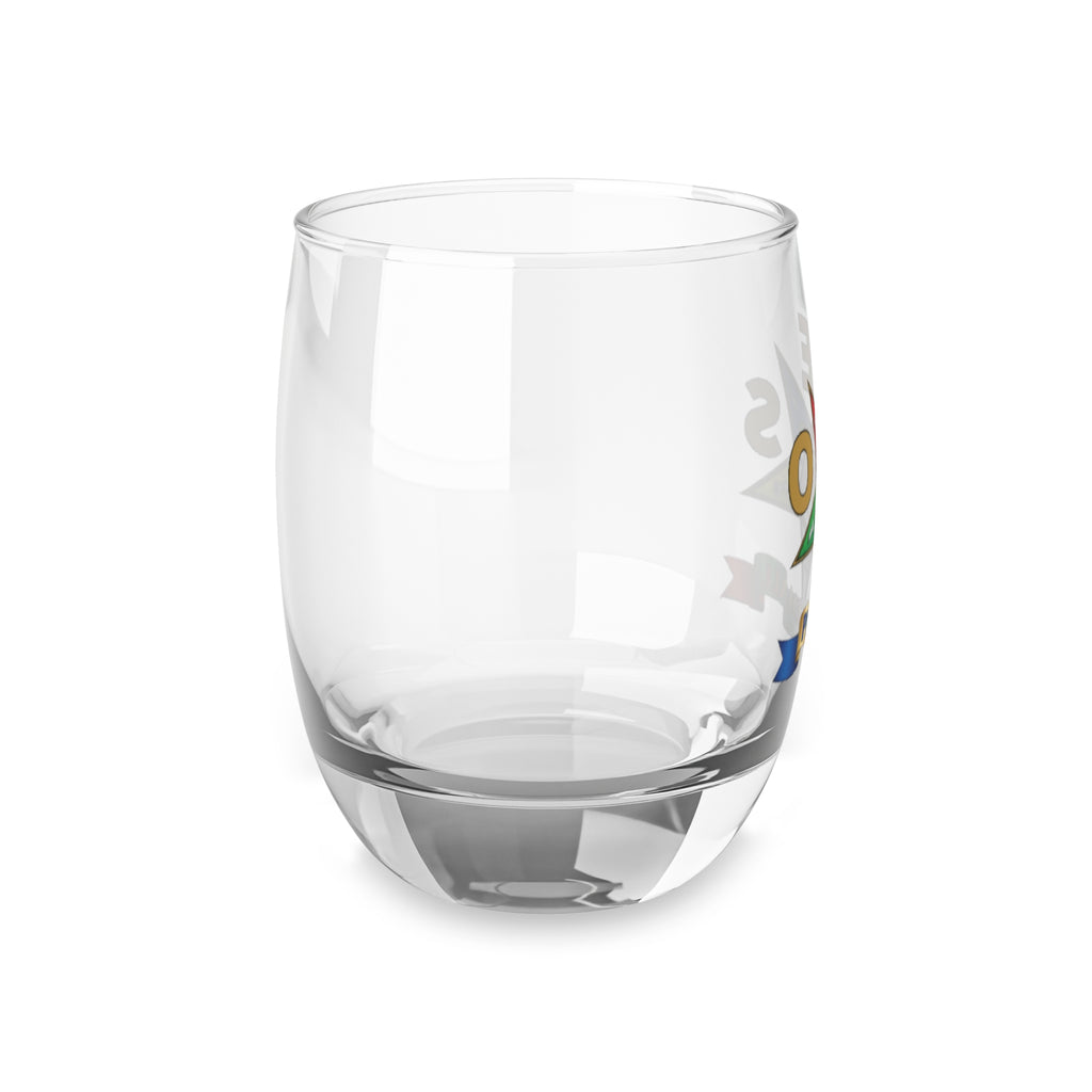 OES Order of the Eastern Star Whiskey Glass — Masonic Fraternal Logo Spirit Glass