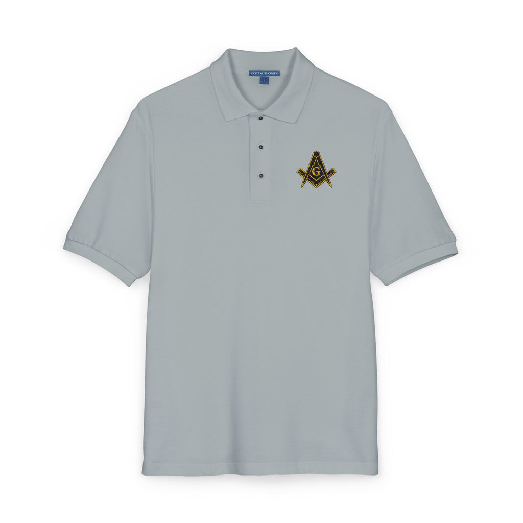 Masonic-Embroidered Gold Fleur-de-Lis Polo Shirt