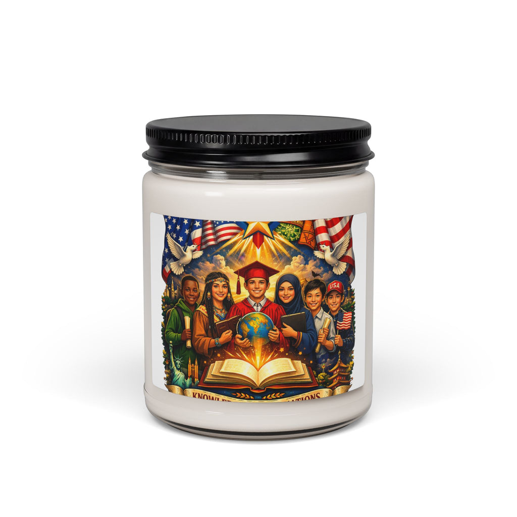 Patriotic Graduation Soy Candle — "United We Learn" 9oz