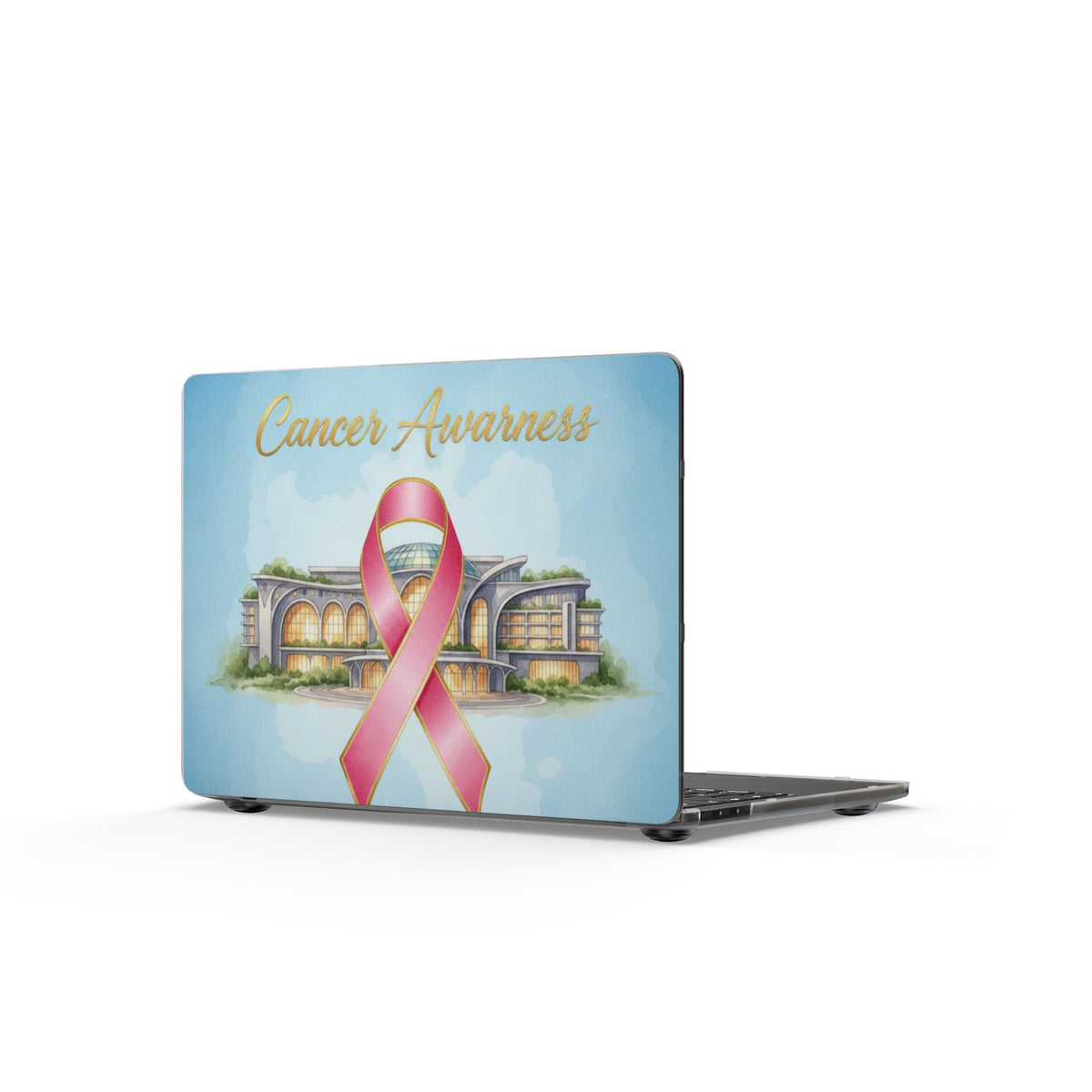 Cancer Awareness MacBook Case — Pink Ribbon Memorial Laptop Cover
