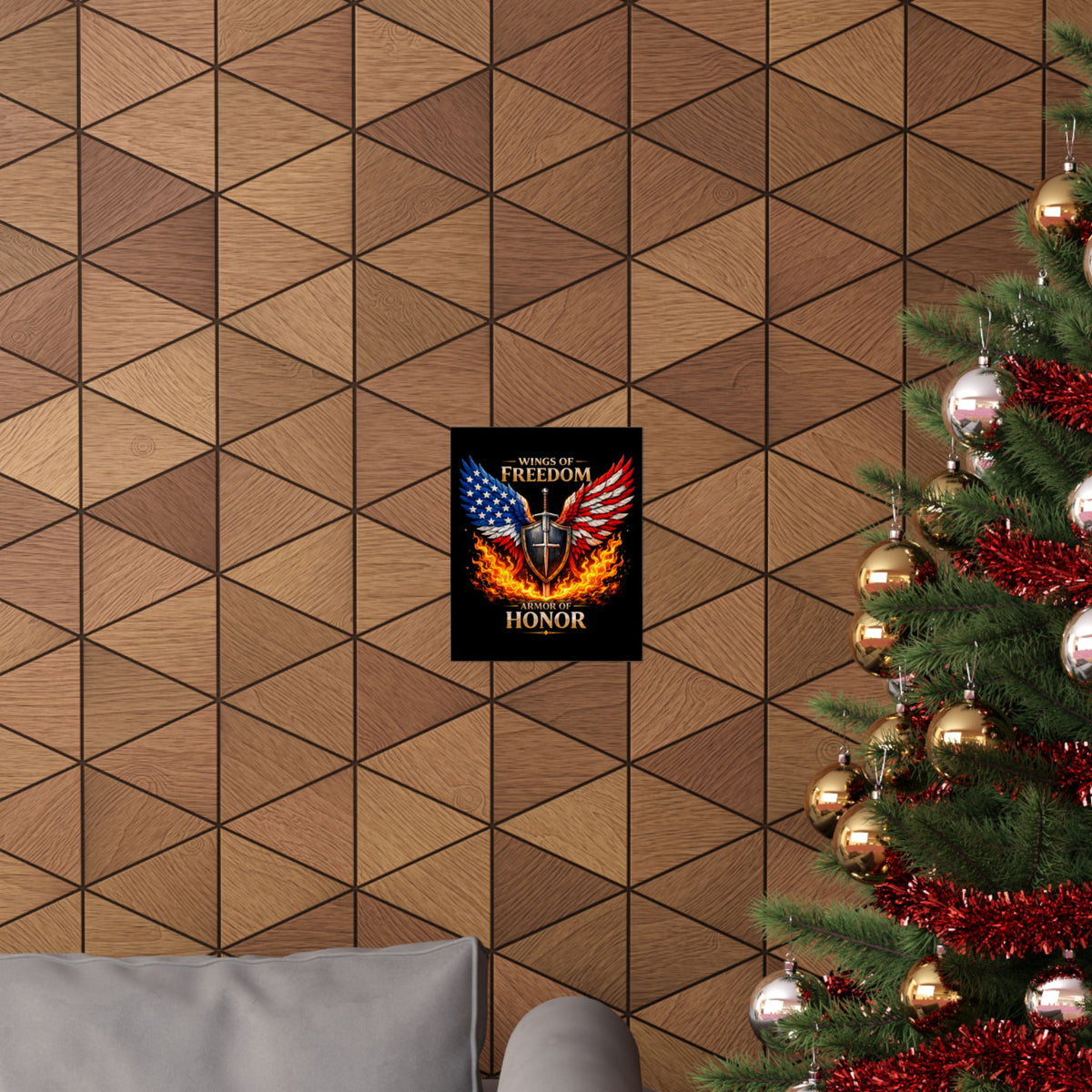 Patriotic Wings of Freedom Matte Poster — "Wings of Freedom, Armor of Honor"