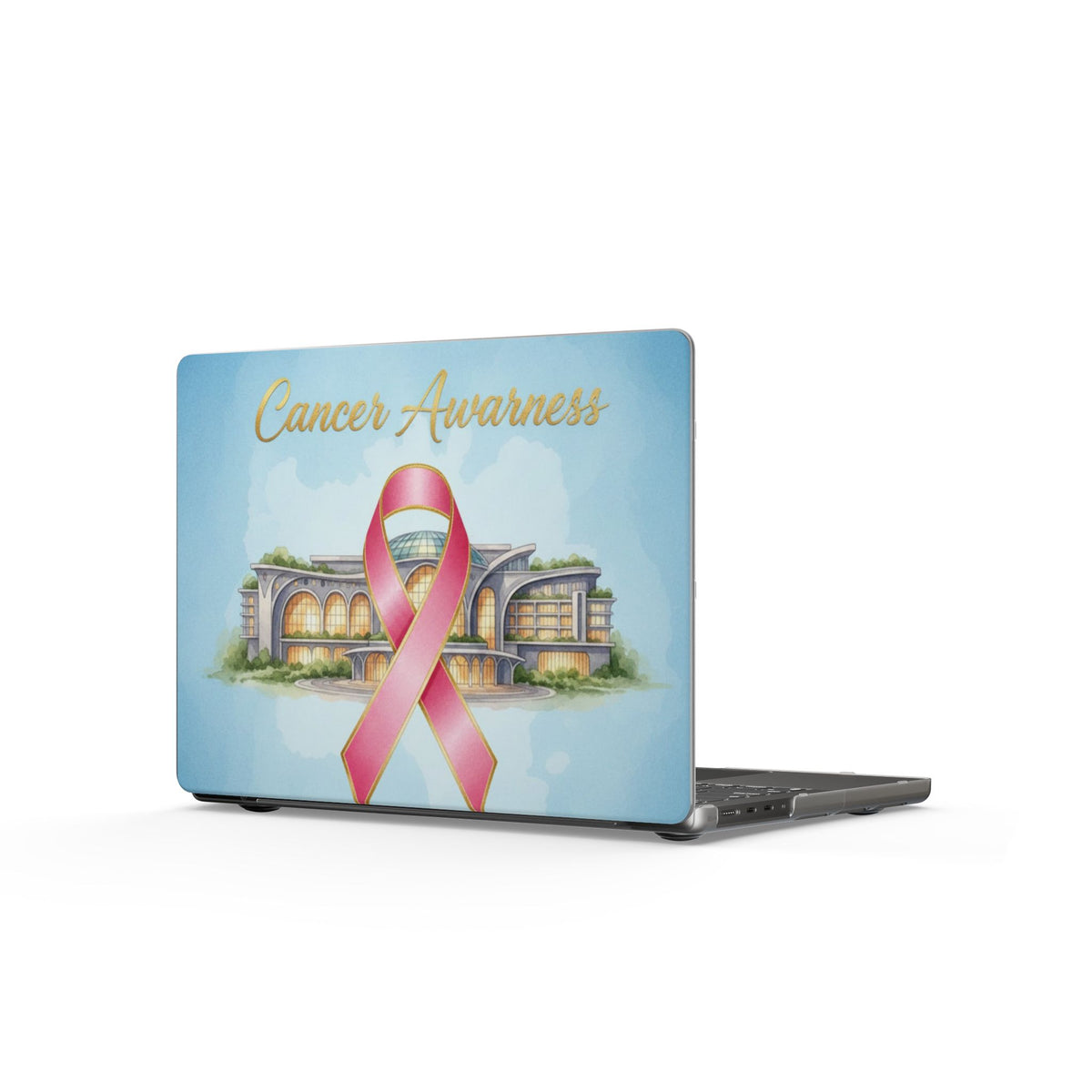 Cancer Awareness MacBook Case — Pink Ribbon Memorial Laptop Cover