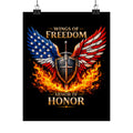 Patriotic Wings of Freedom Matte Poster — "Wings of Freedom, Armor of Honor"