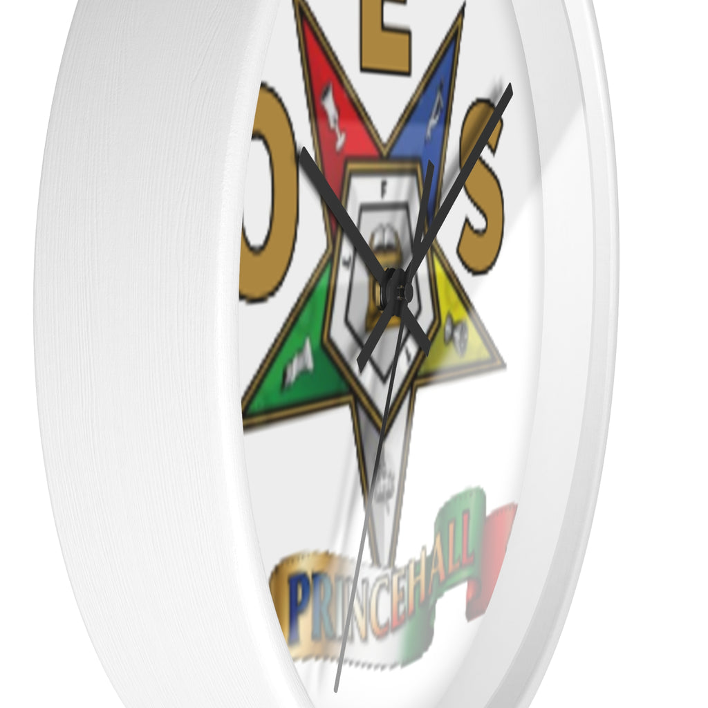 Prince Hall OES Star Wall Clock — Eastern Star Masonic Lodge Emblem Clock