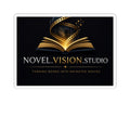 Novel Vision Studio Logo Sticker — Kiss-Cut Book-to-Film Branding Sticker