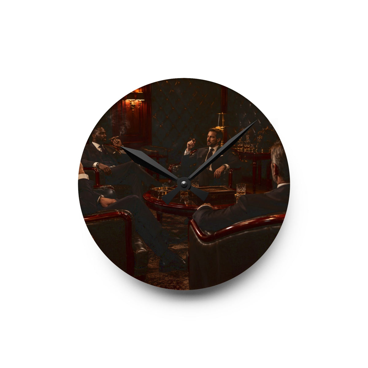 Vintage Taste Of Class Lounge Acrylic Wall Clock — Gentlemen Smoking Room Decor