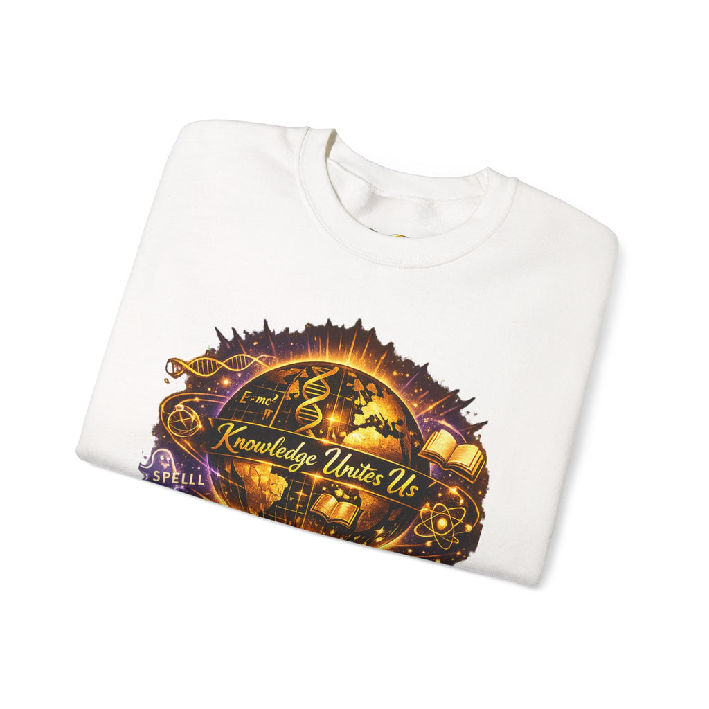 Crewneck Sweatshirt — "Knowledge Unites Us" Cosmic Music Festival Design
