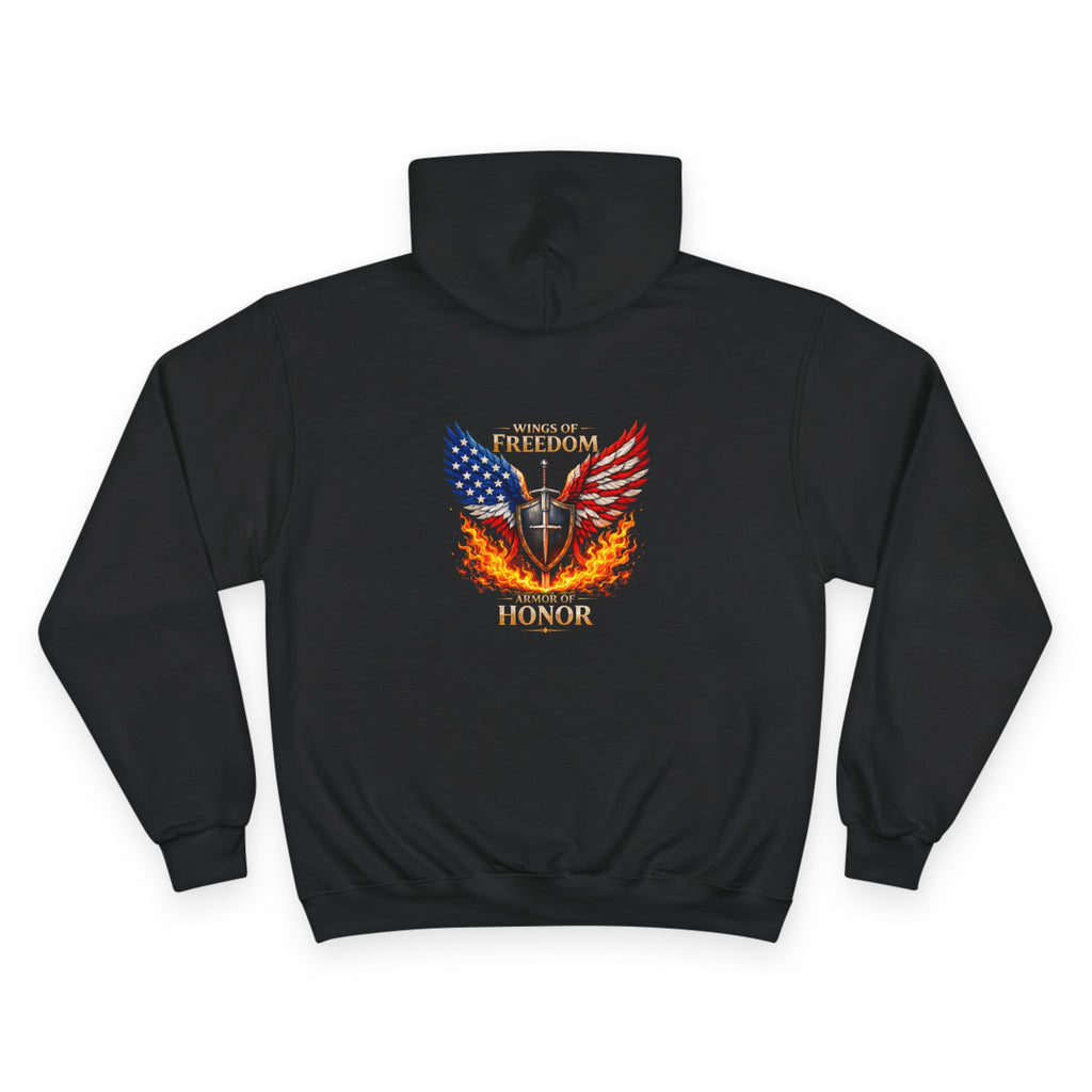 Patriotic Eagle & Shield Hoodie — Freedom Honor Graphic