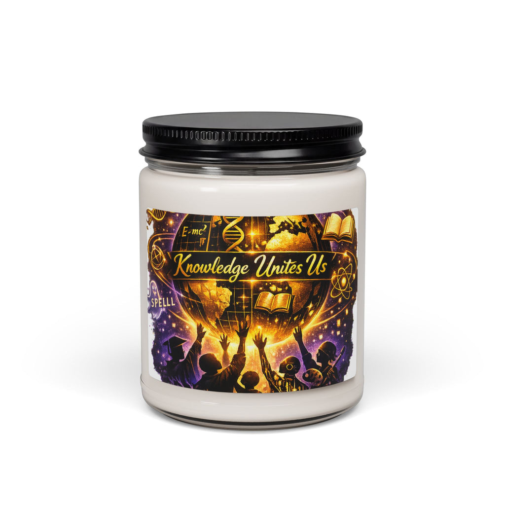 Knowledge Unites Us Soy Candle — 9oz Scented Candle for Teachers & Graduates