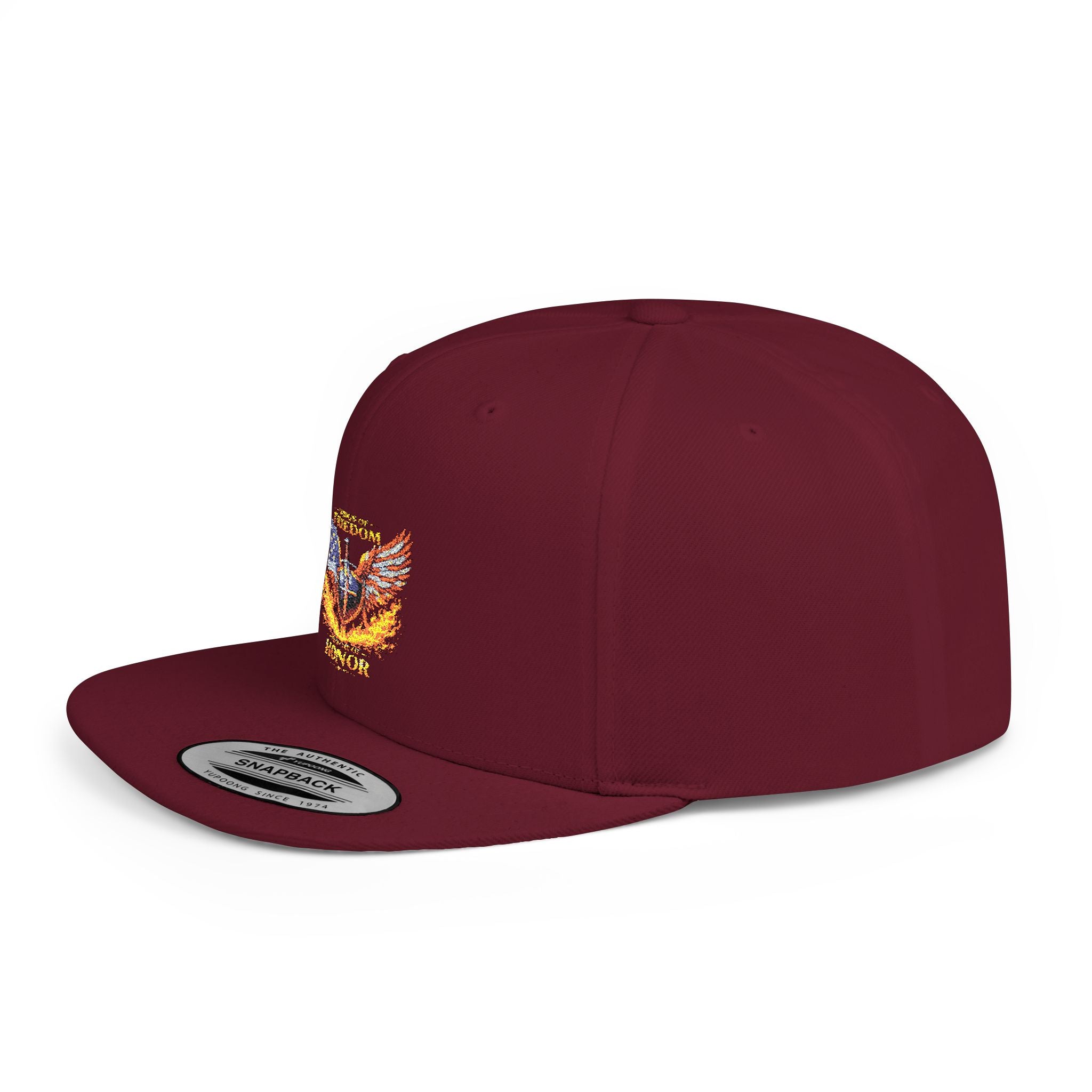 Snapback Hat — American Eagle Flames "Freedom Honor" Embroidered