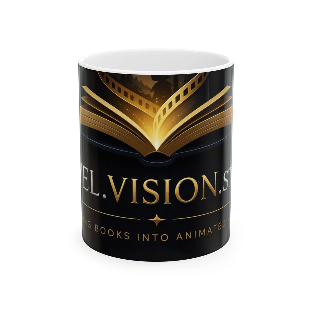 Golden Storybook Ceramic Mug — Magical Reading & Film Lover Gift (11oz/15oz)