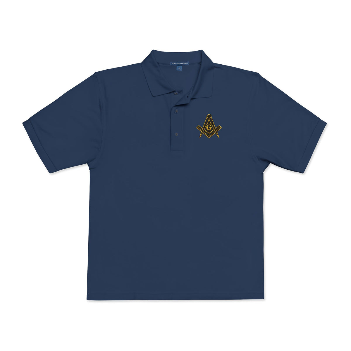 Masonic-Embroidered Gold Fleur-de-Lis Polo Shirt