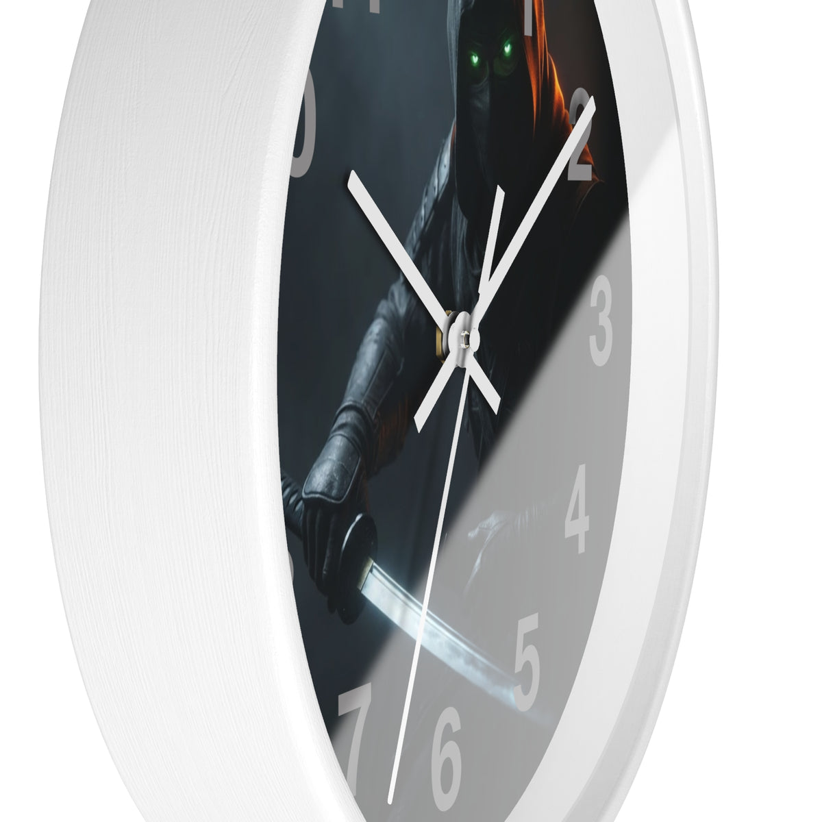 Assassin Nightblade Wall Clock — Dark Rogue with Glowing Eyes Decorative Clock
