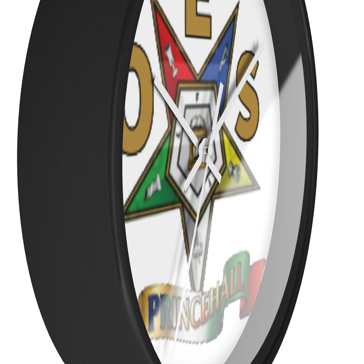 Prince Hall OES Star Wall Clock — Eastern Star Masonic Lodge Emblem Clock