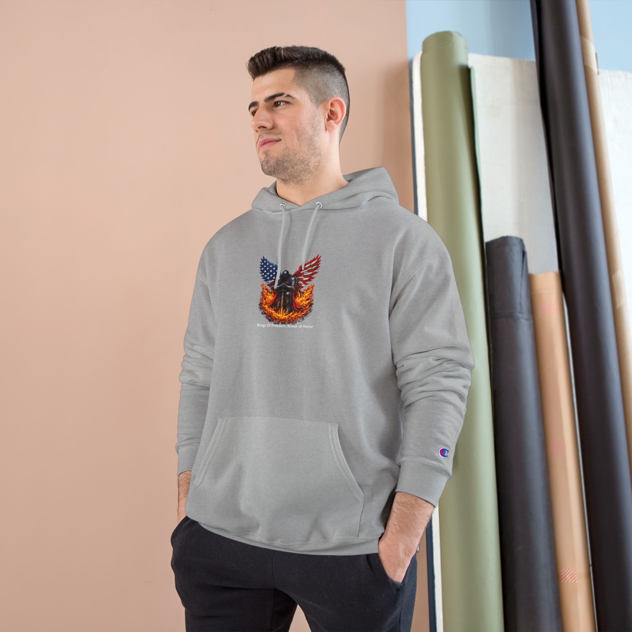Patriotic Eagle & Shield Hoodie — Freedom Honor Graphic