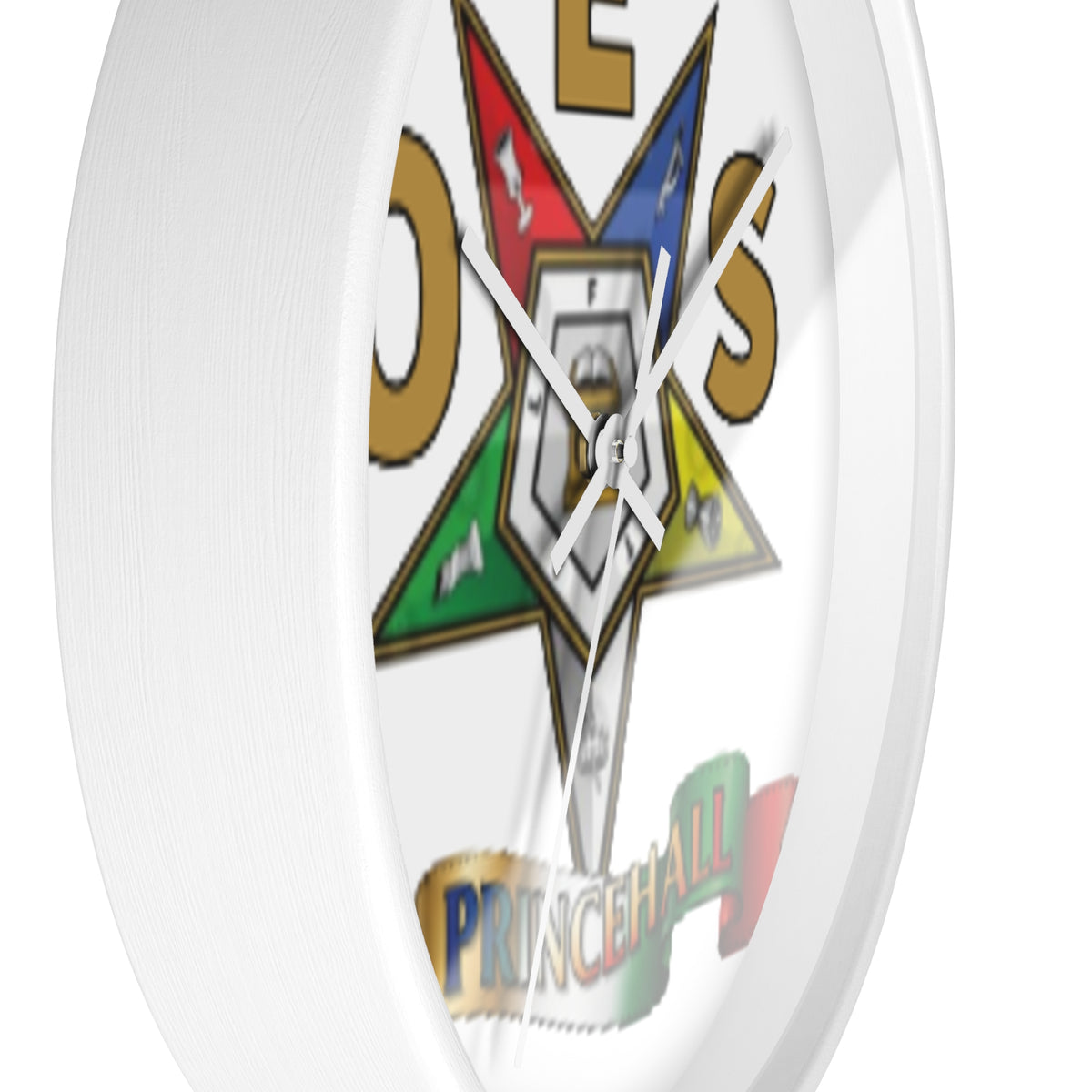 Prince Hall OES Star Wall Clock — Eastern Star Masonic Lodge Emblem Clock