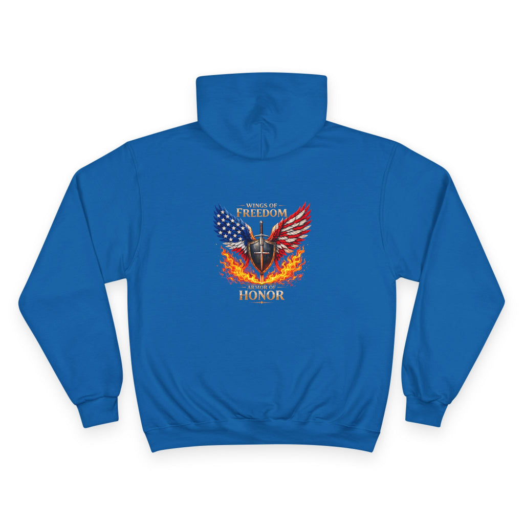 Patriotic Eagle & Shield Hoodie — Freedom Honor Graphic