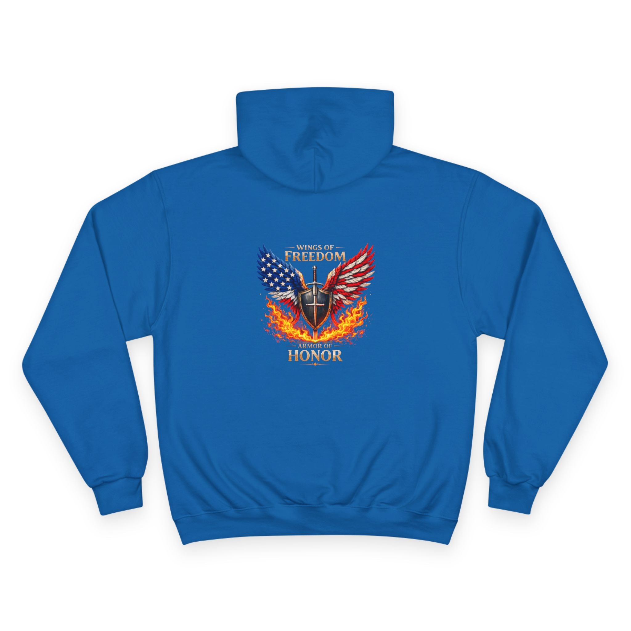 Patriotic Eagle & Shield Hoodie — Freedom Honor Graphic