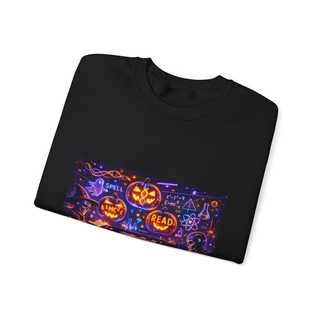 Halloween Night Crewneck Sweatshirt — Pumpkin, Spells & Trick-or-Treat Design