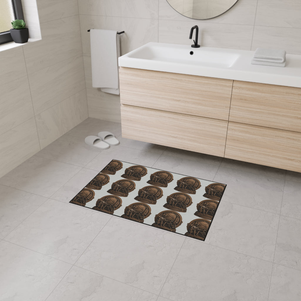 Bronze Nautical Emblem Heavy-Duty Floor Mat