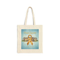 Gold Ribbon Awareness Tote Bag - Hope & Support Canvas Tote