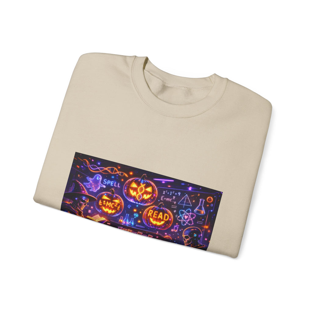 Halloween Night Crewneck Sweatshirt — Pumpkin, Spells & Trick-or-Treat Design