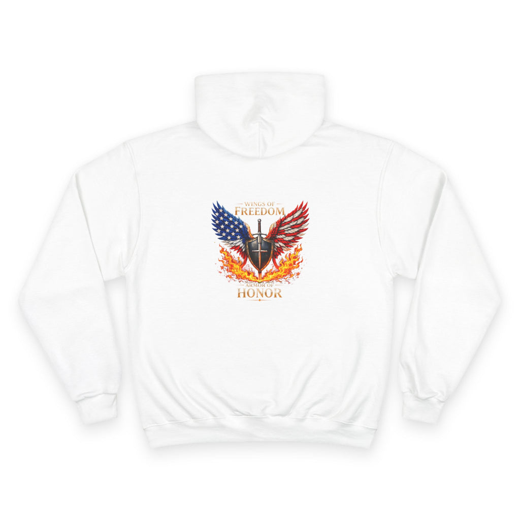 Patriotic Eagle & Shield Hoodie — Freedom Honor Graphic