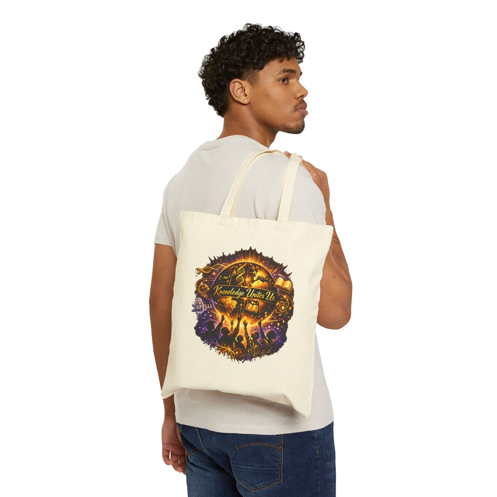 Festival Concert Tote Bag — 'Knowledge Unites Us' Graphic Canvas Tote