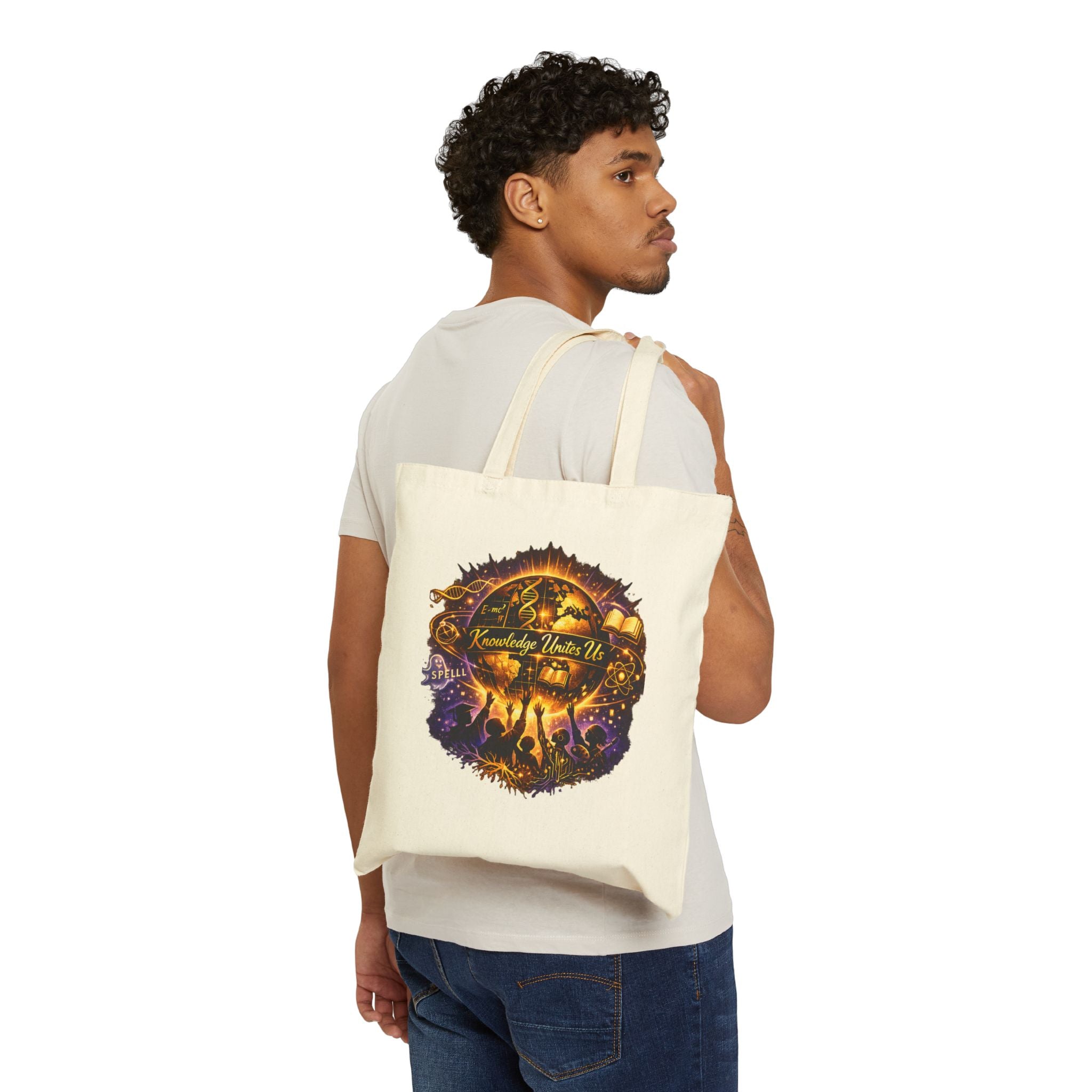 Festival Concert Tote Bag — 'Knowledge Unites Us' Graphic Canvas Tote